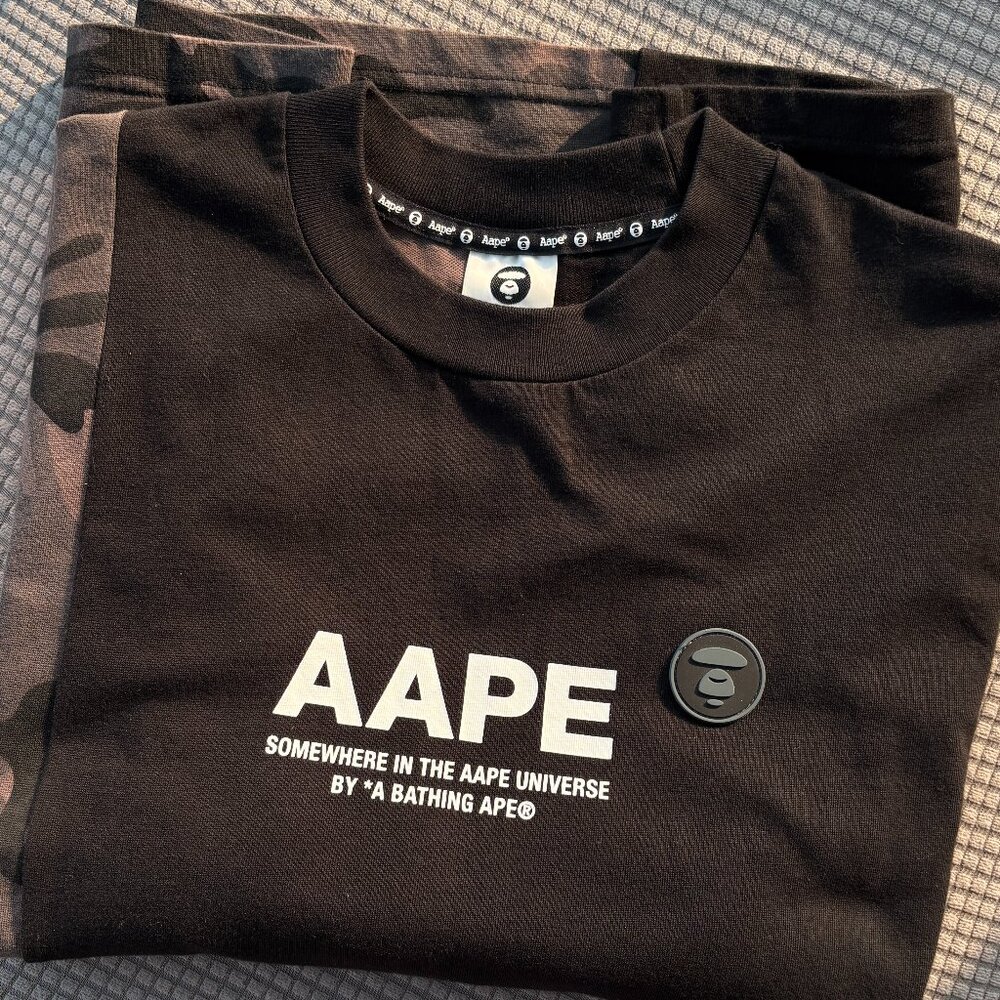 AAPE by Bape black/grey camo graphic t-shirt (oversized fit)